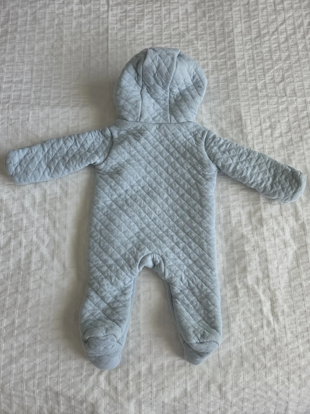 Carter's Baby Quilted Pram Snowsuit 3 Months Blue Hooded Bunting Sherpa Lined